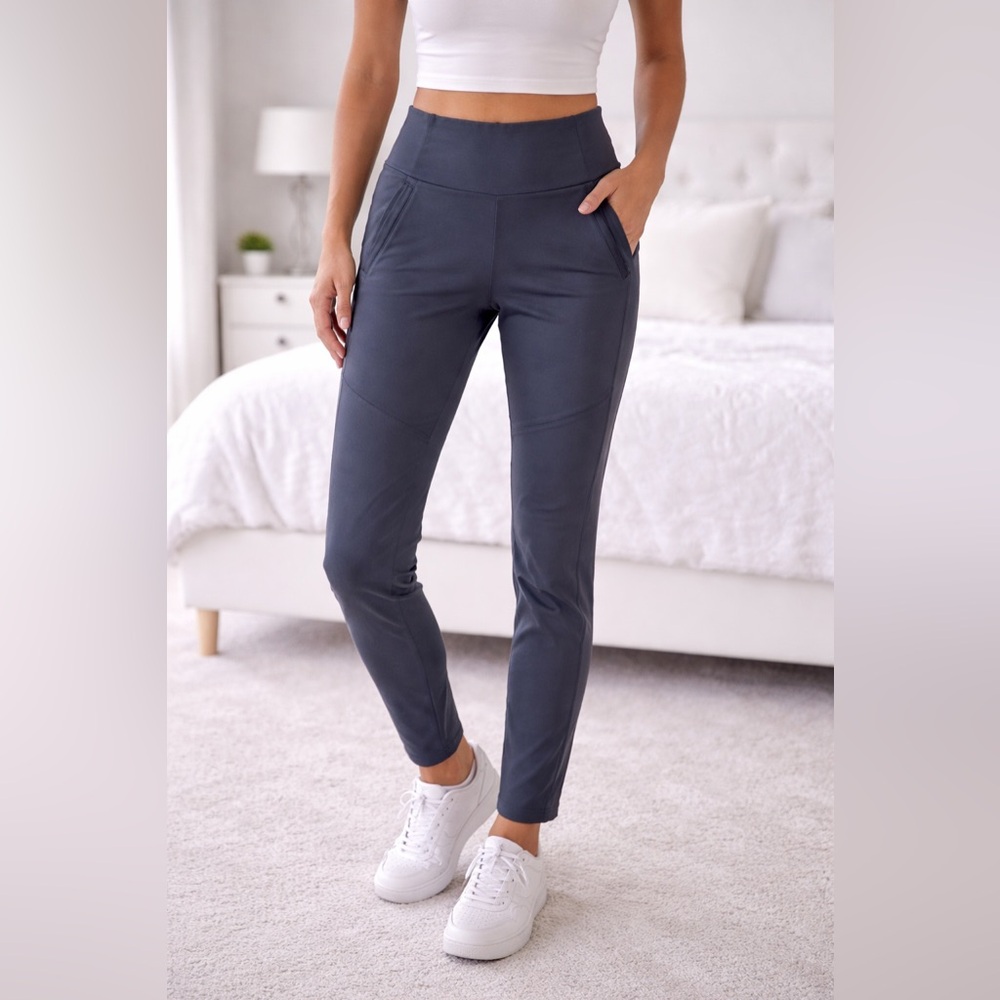 Athleta Headlands Hybrid Trek Tight Women’s 6 Blue Gray Hiking Travel Pants